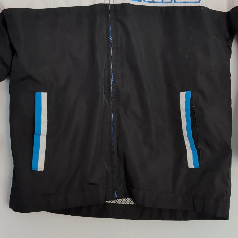 Nike Kids Windbreaker Zipper Jacket Black Blue Gray Size 7